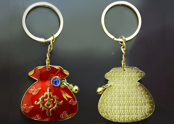 金福袋造型高級珠寶鑰匙圈